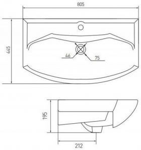 1A2154K1RIB90 Набор: 1A215401RIB90 Тумба-умывальник Рико 80/ 1WH207783 Раковина Смайл 80