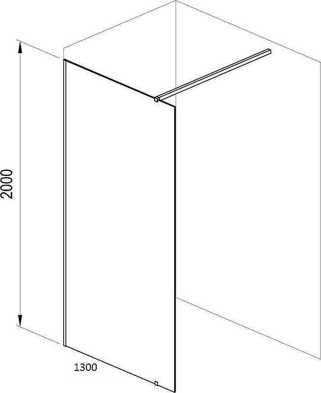 Душевая перегородка Ravak Walk-In Wall 130 GW9WJ0300Z1 профиль Черный стекло Transparent