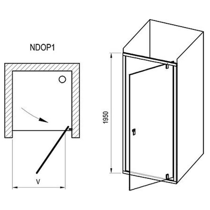 Душевая дверь Ravak Nexty NDOP1-80 03O40101Z1 профиль Белый стекло Transparent