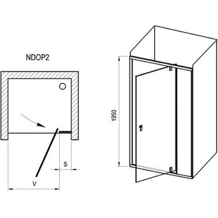 Душевая дверь Ravak Nexty NDOP2-100 03OA0C00Z1 профиль Хром стекло Transparent