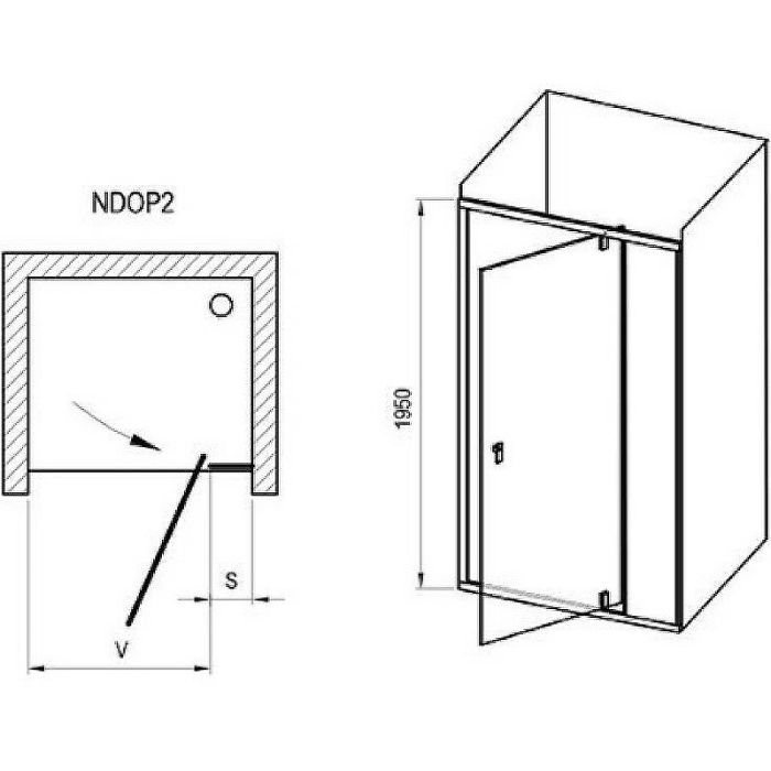 Душевая дверь Ravak Nexty NDOP2-110 03OD0101Z1 профиль Белый стекло Transparent