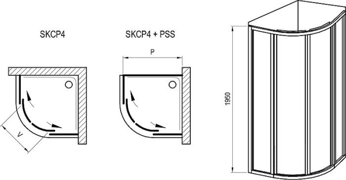 Душевой уголок Ravak Supernova SKCP4-90 90x90 3117O102ZG профиль Белый стекло Grape