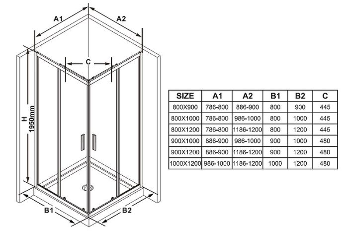 Душевая дверь Ravak Blix Slim BLSRV2K-100 X1XMA0300Z1 профиль Черный матовый стекло Transparent