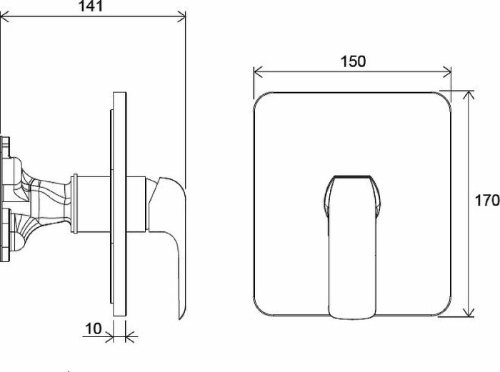 Смеситель для душа Ravak Flat FL 066.00 X070124 Хром