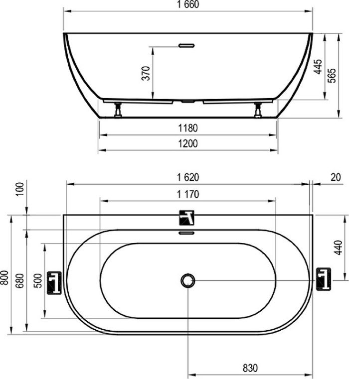 Акриловая ванна Ravak Freedom W 166x80 XC00100033 без гидромассажа