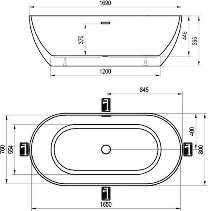 Акриловая ванна Ravak Freedom O 169x80 XC00100032 без гидромассажа