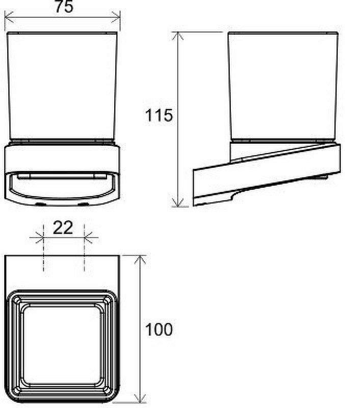 Стакан для зубных щеток Ravak 10° X07P557 Черный матовый