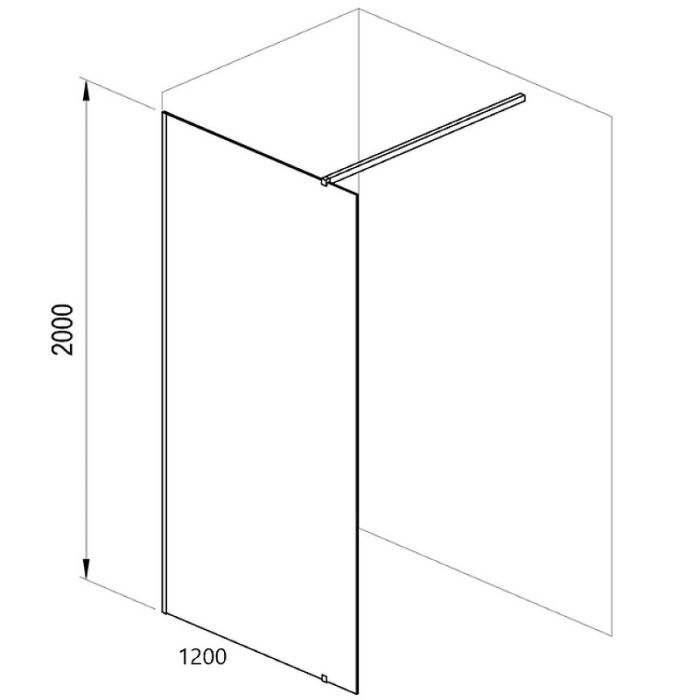 Душевая перегородка Ravak Walk-In Wall 120 GW9WG0300Z1 профиль Черный стекло Transparent