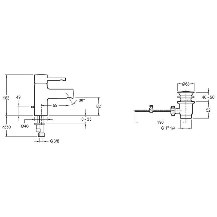 Смеситель для раковины Jacob Delafon Cuff E37041-CP