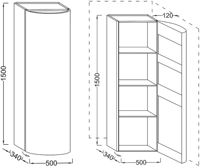 Подвесная колонна Jacob Delafon Presquile EB1115D-G1C (шарниры справа)