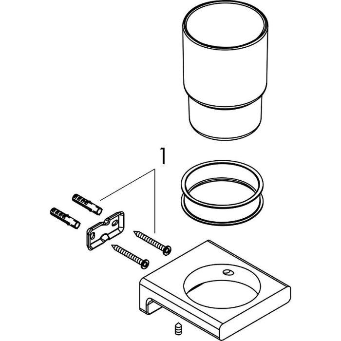 Стакан для зубных щеток AddStoris Hansgrohe 41749340, шлифованный черный хром