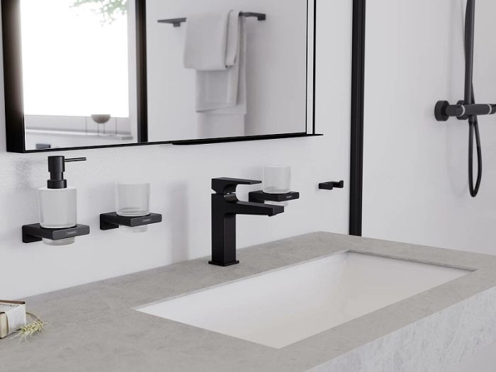 Стакан для зубных щеток AddStoris Hansgrohe 41749670, матовый черный