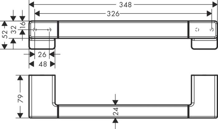 Поручень AddStoris Hansgrohe 41744670, матовый черный