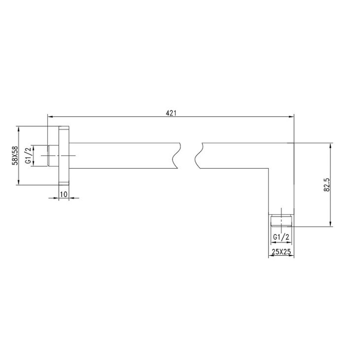 Кронштейн для верхнего душа Lemark LM5887C, Хром