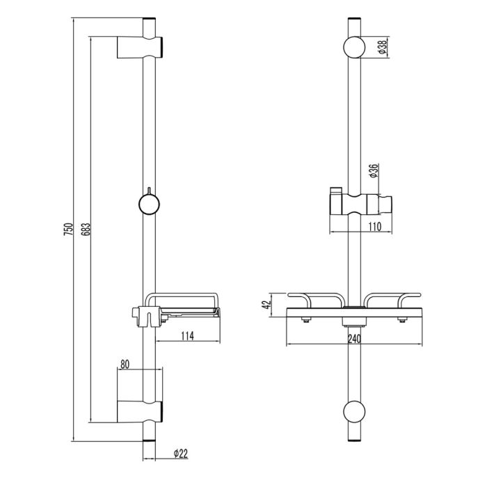 Душевая штанга Lemark LM3775BL Черный