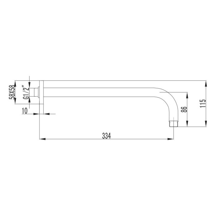 Кронштейн для верхнего душа Lemark LM3787GM, Графит