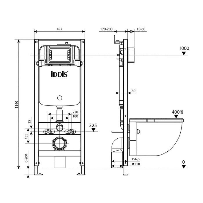 Инсталляция и клавиша смыва IDDIS Optima Home (OPH0000i32K)