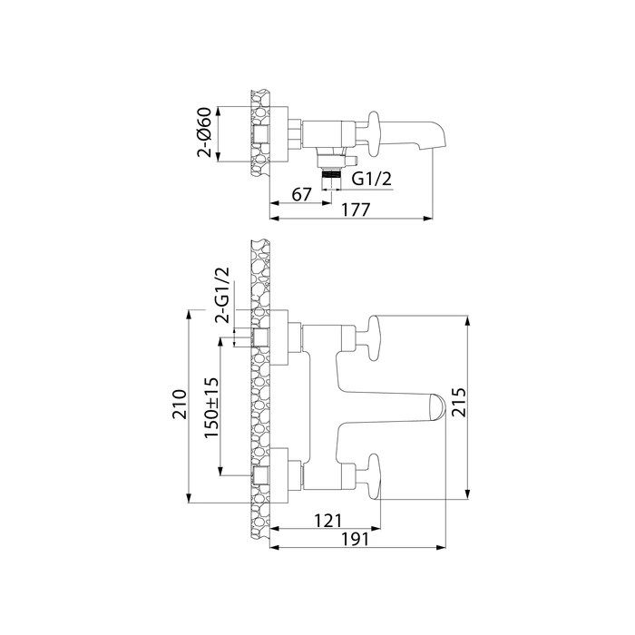 Смеситель для ванны IDDIS Acros (ACRSB02i02WA)