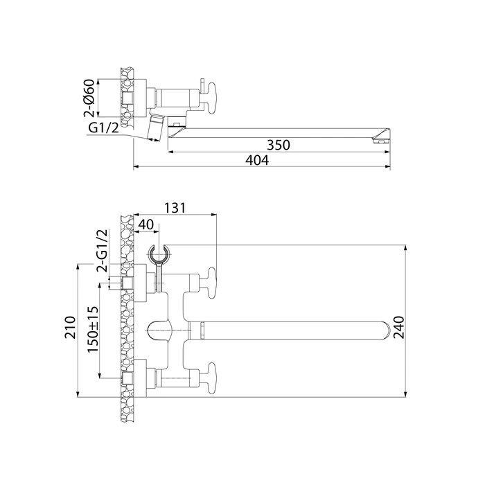 Смеситель для ванны с длинным изливом IDDIS Acros (ACRSBL2i10WA)