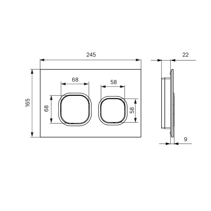 Клавиша смыва IDDIS чёрная Uniglass 001 (UNG01BCi77)