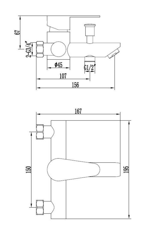 Смеситель для ванны ESKO Orlando (OL 54)