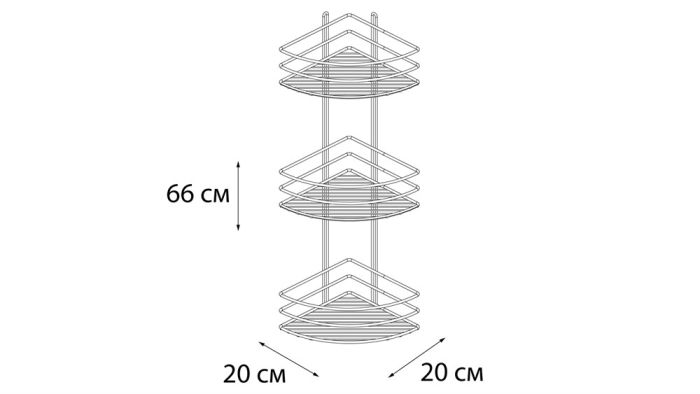 Полка Fixsen угловая трехэтажная белая (FX-710W-3)