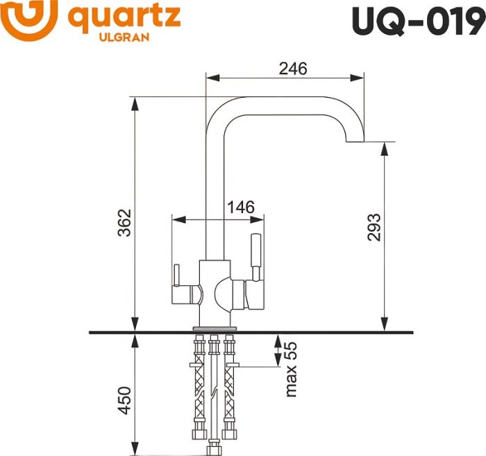 Смеситель для кухни Ulgran Quartz UQ-019-03 Десерт