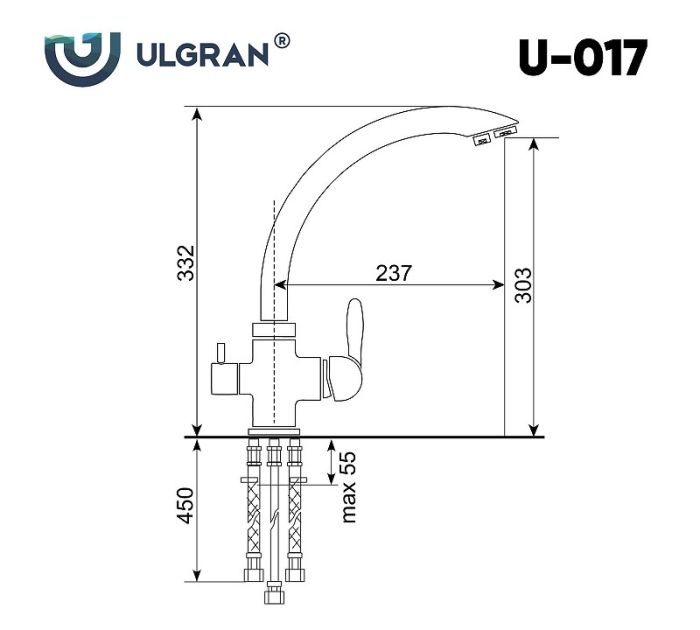 Смеситель для кухни Ulgran Classic U-017-345 Шоколад