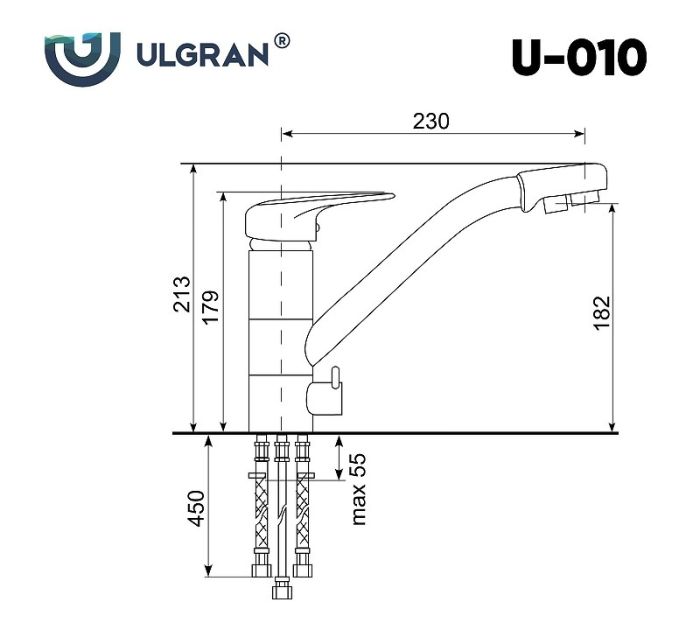 Смеситель для кухни Ulgran Classic U-010-342 Графит