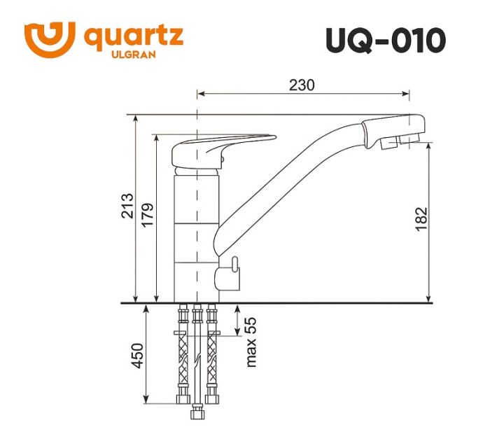 Смеситель для кухни Ulgran Quartz UQ-010-05 Бетон