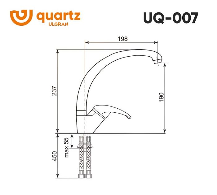 Смеситель для кухни Ulgran Quartz UQ-007-08 Космос