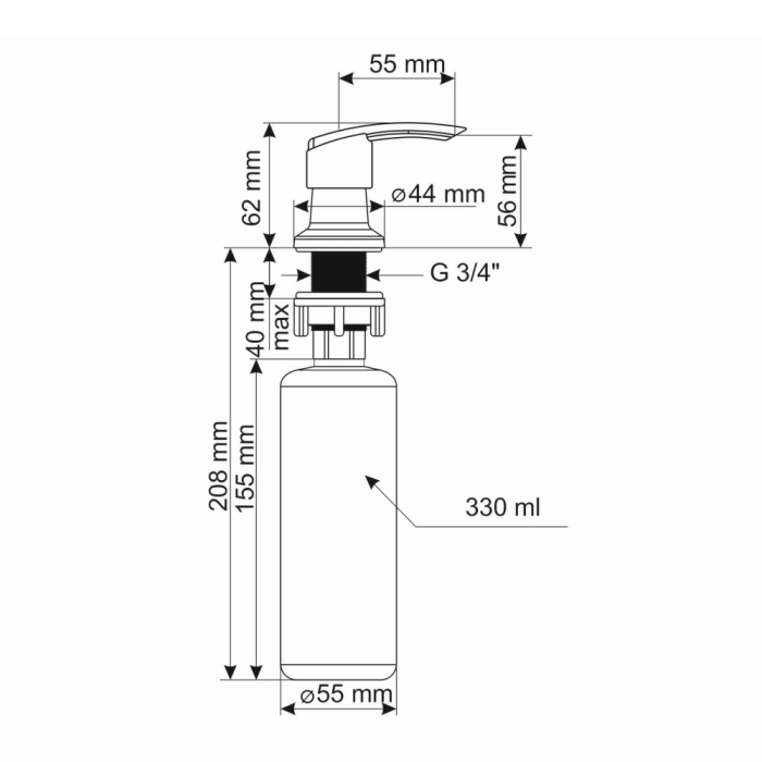 Дозатор ULGRAN Quartz UQ 02-06, трюфель