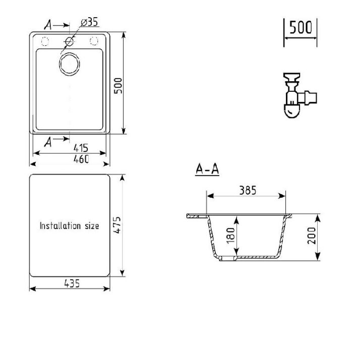 Кухонная мойка Ulgran Quartz Forte 460-09 Асфальт