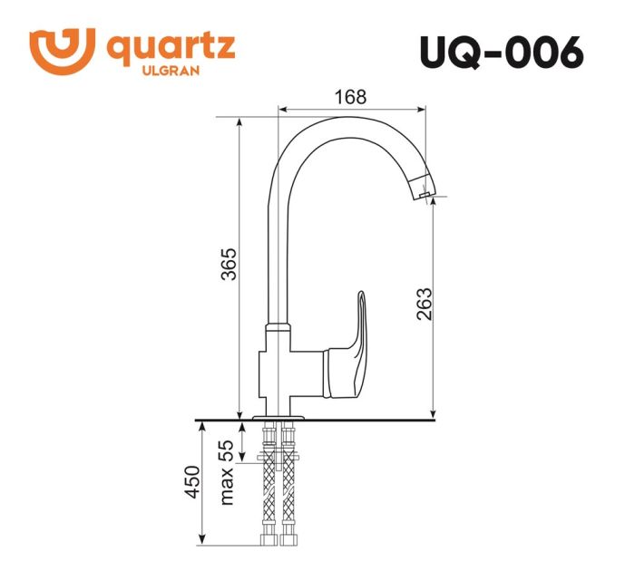 Cмеситель ULGRAN Quartz UQ-006-09, асфальт