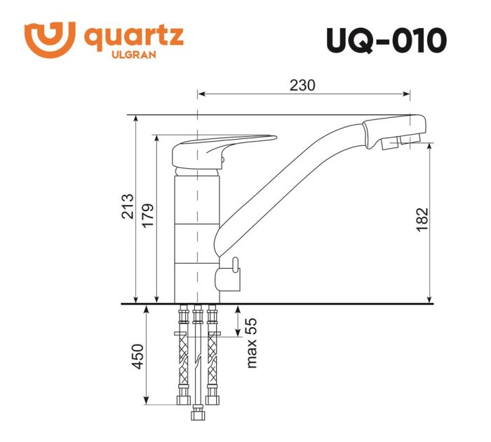 Cмеситель ULGRAN Quartz UQ-010-09, асфальт