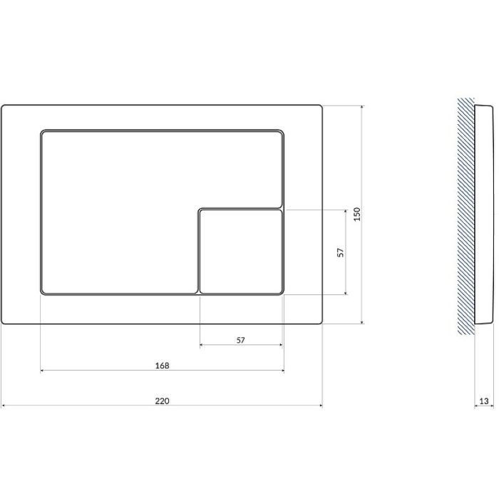 Инсталляция Cersanit VECTOR 40 для унитаза механическая кнопка Cersanit CORNER пластик хром глянцевый (64183)