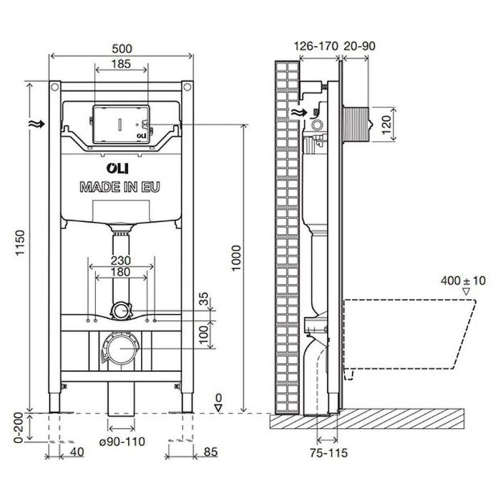 Инсталляция для унитаза OLI 120 ECO Sanitarblock mechanic (879236)