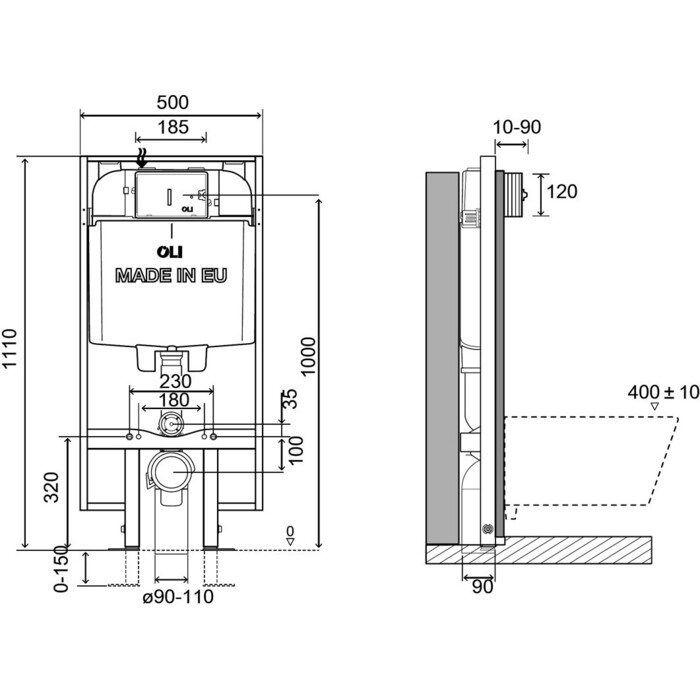 Инсталляция для унитаза OLI 74 Plus Sanitarblock S90 механическая (601803)