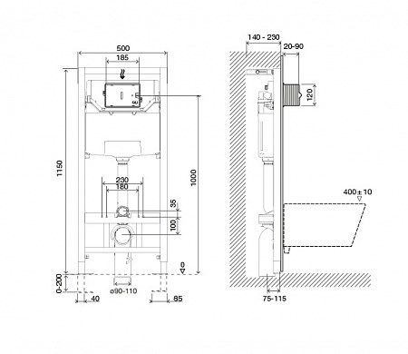 Инсталляция OLI 120 ECO Sanitarblock mechanic+Панель слива Slim хром глянцевый (879236mSL00)