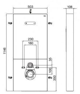 Модуль для подвесного унитаза Oli QR-Inox Susp Button, черный  (061568)