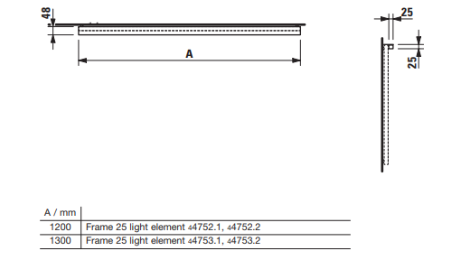 4.4753.1.900.007.1 FRAME 25 Дополнительная горизонтальная подсветка 1300 см