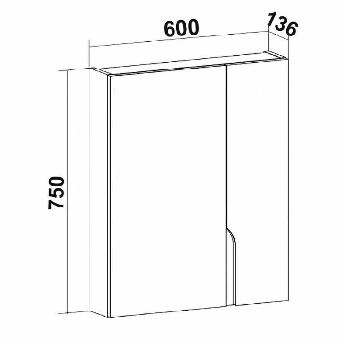 Зеркальный шкаф Runo  Стокгольм 60 (00-00001126)