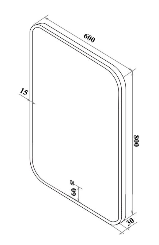 Зеркало RUNO с подсветкой 600х800 Руан Led (00-00001288)