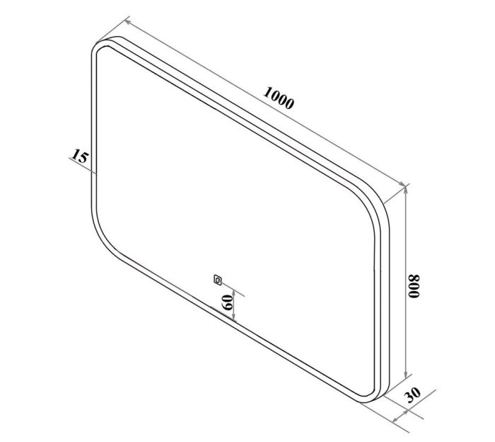 Зеркало RUNO с подсветкой 1000х800 Руан Led (00-00001290)