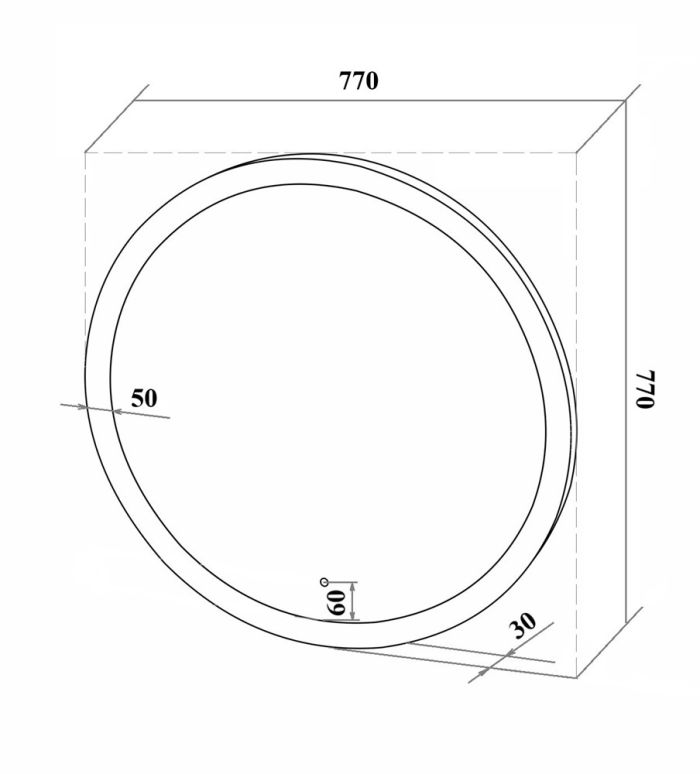 Зеркало RUNO с подсветкой D770 Руан Led (00-00001291)