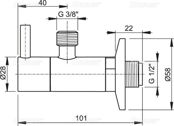 Угловой вентиль с фильтром 1/2" ? 3/8", круглый, арт. ARV001