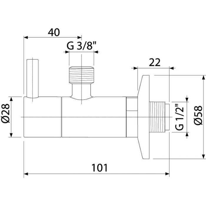 Угловой вентиль с фильтром 1/2" ? 3/8", круглый под бронзу, арт. ARV001-ANTIC