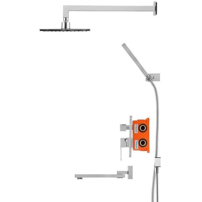 Душевая система без термостата Swedbe Platta sw_5546 221 мм x 479 мм, хром