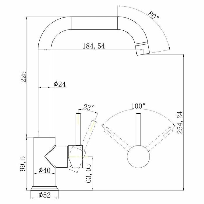 Смеситель для кухни Swedbe Selene 7140 Хром