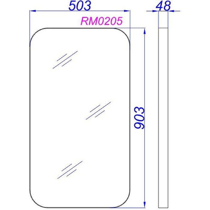 Подвесное зеркало AQWELLA RM , 50см  (RM0205W)